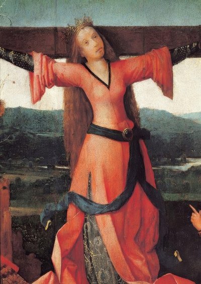 The Crucifixion of Saint Julia (or Liberata) by Hieronymus Bosch